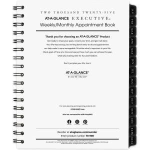 AT-A-GLANCE 2026 Weekly Monthly Appointment Book Refill, 6-1/2″ x 8-3/4″, Medium, Executive (709081026)(2025 Old Edition)