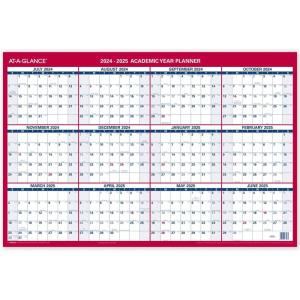 AT-A-GLANCE Erasable Calendar 2025-2026, Dry Erase Wall Planner, 24″ x 36″, Large, Academic & Regular Year, Double Sided, Vertical (PM210S28)(2024-2025)