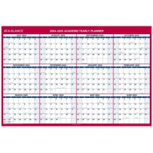 AT-A-GLANCE Erasable Calendar 2025-2026, Dry Erase Wall Planner, 48″ x 32″, Extra Large, Academic & Regular Year, Double Sided, Horizontal (PM326S28)(2024-2025)