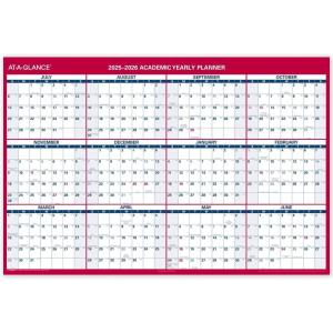 AT-A-GLANCE Erasable Calendar 2025-2026, Dry Erase Wall Planner, 48″ x 32″, Extra Large, Academic & Regular Year, Double Sided, Horizontal (PM326S28)(2025-2026)