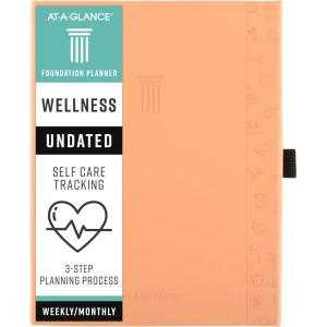 AT-A-GLANCE Foundation Goal Setting Planner, Undated Weekly & Monthly Journal, Track Progress, Create Habits, 5-3/4″ x 8-1/4″, Green (FD2-200-60)(Peach)
