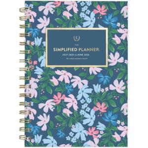 AT-A-GLANCE Planner 2025-2026 Academic, Simplified by Emily Ley, Weekly & Monthly, 5-1/2″ x 8-1/2″, Small, Monthly Tabs, Flexible Cover, Petite Floral (EL38-200A)(2025-2026)