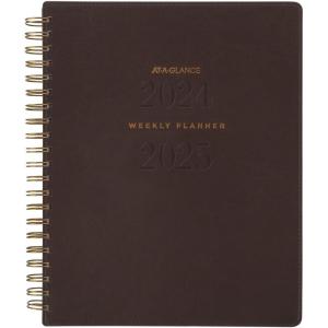 AT-A-GLANCE Planner 2025-2026 Academic, Weekly & Monthly, 8-1/2″ x 11″, Large, Monthly Tabs, Flexible Cover, Signature Collection, Brown (YP905A09)(Brown)