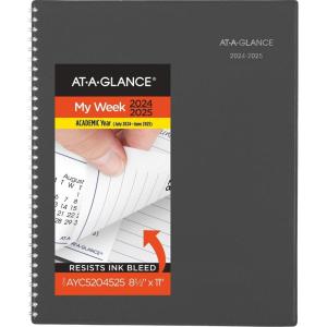 AT-A-GLANCE Planner 2025-2026 Academic, Weekly & Monthly Appointment Book, 8-1/2″ x 11″, Large, DayMinder, Charcoal (AYC52045)(2024-2025)