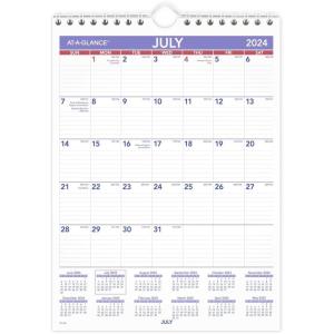 AT-A-GLANCE Wall Calendar 2025-2026 Academic, Monthly, 8″ x 11″, Small, Ruled Daily Blocks (AY128)(2024-2025)