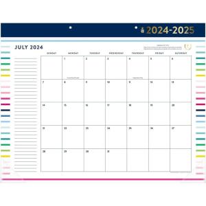 at-A-Glance Desk Calendar 2025-2026 Academic, Simplified by Emily Ley, Monthly Desk Pad, 21-3/4″ x 17″, Standard, Happy Stripe (EL37-704A)(2024-2025)