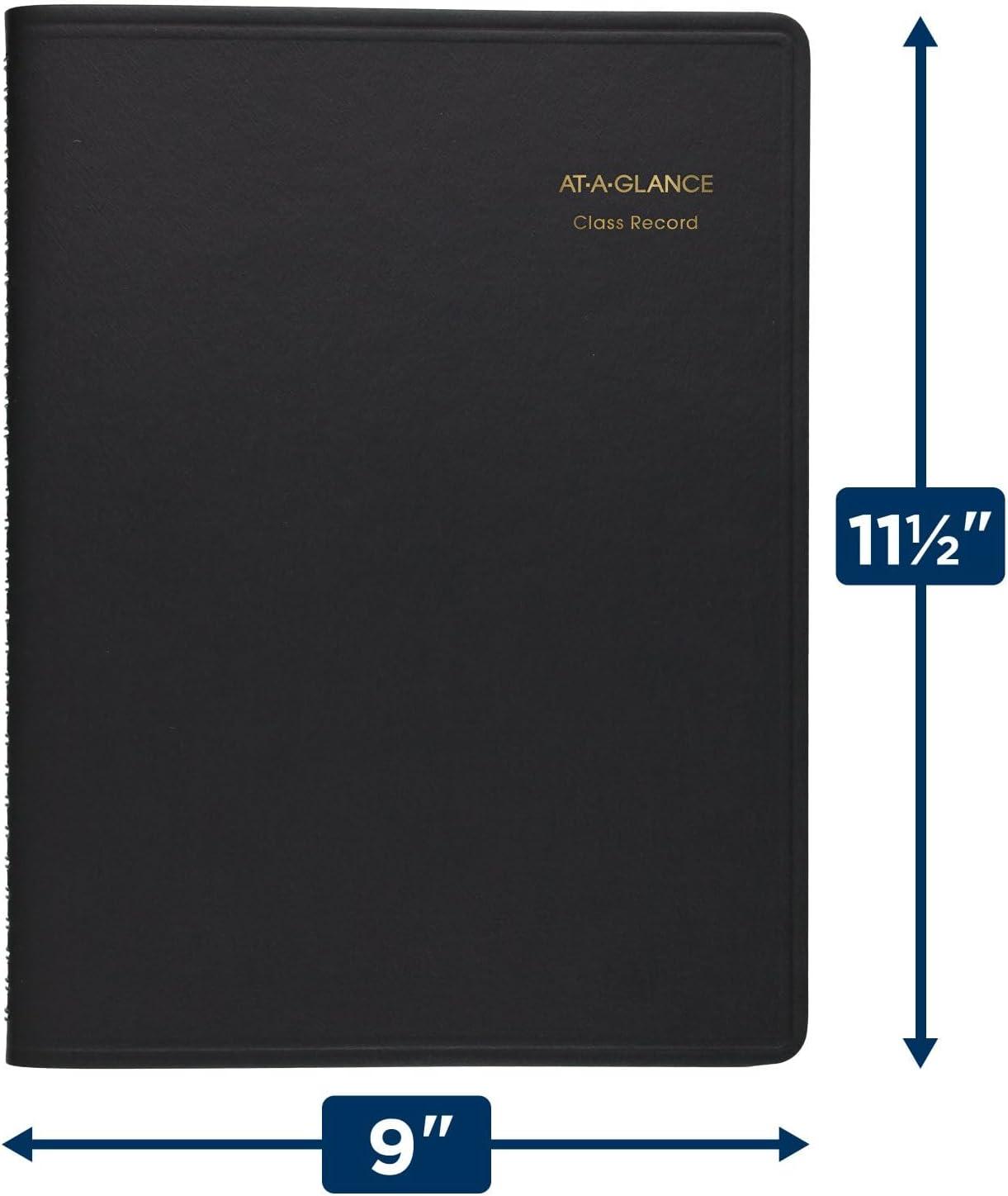 image:imageATAGLANCE Undated Class Record Book 814 x 11 10 Weeks 35 Students Black 8015005