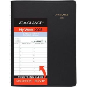 AT-A-GLANCE 2026 Appointment Book Planner, Weekly, 8-1/4″ x 11″, Large, Black (709500526)(Black (Large Print))