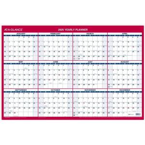 AT-A-GLANCE 2026 Erasable Calendar, Dry Erase Wall Planner, 36″ x 24″, Large, Vertical/Horizontal, Reversible, Includes Marker (PM262826)(2025 Old Edition)