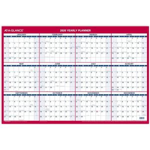 AT-A-GLANCE 2026 Erasable Calendar, Dry Erase Wall Planner, 36″ x 24″, Large, Vertical/Horizontal, Reversible, Includes Marker (PM262826)(2026 New Edition)