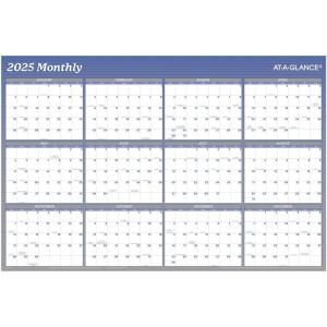 AT-A-GLANCE 2026 Wall Calendar, Dry Erase Wall Planner, Monthly, 48″ x 32″, Extra Large, Vertical/Horizontal, Reversible, 12-Month, Blue (A1152-26)(2025 Old Edition)