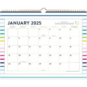 AT-A-GLANCE 2026 Wall Calendar, Simplified by Emily Ley, Monthly, 15″ x 12″, Medium, English Garden (EL46-707-26)(Happy Stripe)