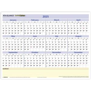 AT-A-GLANCE 2026 Erasable Calendar, Dry Erase Wall Planner, 16″ x 12″, Medium, Reversible, QuickNotes (PM550B2826)(2025 Old Edition)
