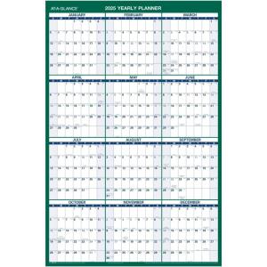 AT-A-GLANCE 2026 Erasable Calendar, Dry Erase Wall Planner, 32″ x 48″, Extra Large, Vertical, Reversible (PM3102826)(2025 Old Edition)