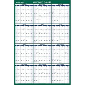 AT-A-GLANCE 2026 Erasable Calendar, Dry Erase Wall Planner, 32″ x 48″, Extra Large, Vertical, Reversible (PM3102826)(2026 New Edition)