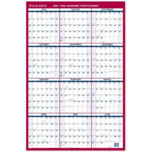 AT-A-GLANCE 2026 Erasable Calendar, Dry Erase Wall Planner, 36″ x 24″, Large, Yearly, Horizontal/Vertical, Seasons in Bloom (PM200P2826)(2025-2026)