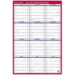 AT-A-GLANCE 2026 Erasable Calendar, Dry Erase Wall Planner, 36″ x 24″, Large, Yearly, Horizontal/Vertical, Seasons in Bloom (PM200P2826)(2026-2027)
