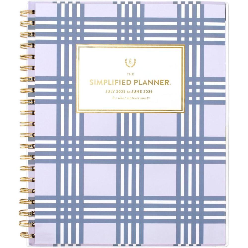 image:imageATAGLANCE Planner 20262027 Weekly amp Monthly Academic 12Month JulyJune 512 x 812 Front Cover Pocket Simplified by Emily Ley Oversized Plaid EL51201APlaid