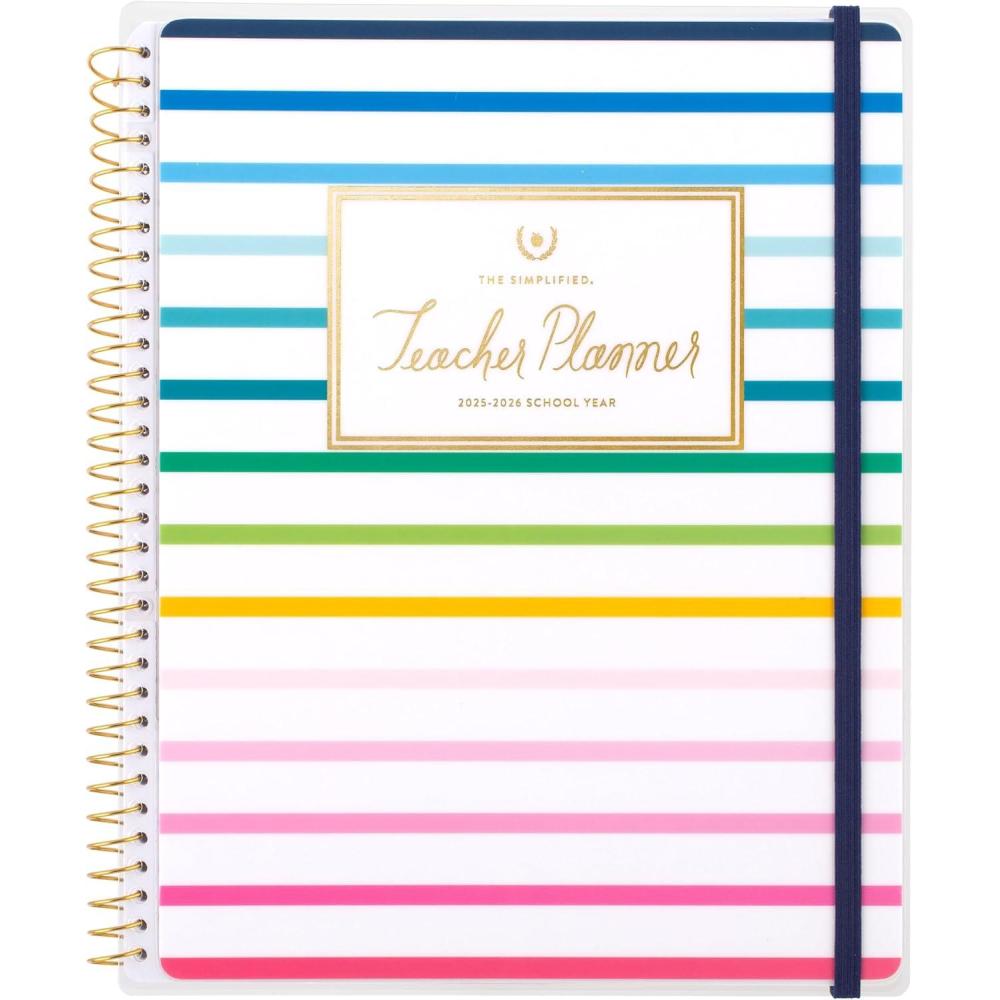 image:imageATAGLANCE Teacher Planner 20262027 Weekly amp Monthly Academic 12Month JulyJune 812 x 11 Simplified by Emily Ley Floral EL55905AHappy Stripe