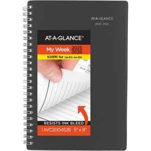 AT-A-GLANCE Planner 2026-2027 Weekly & Monthly Academic 12-Month July-June, 5″ x 8″, DayMinder, Charcoal (AYC20045)(2025-2026)