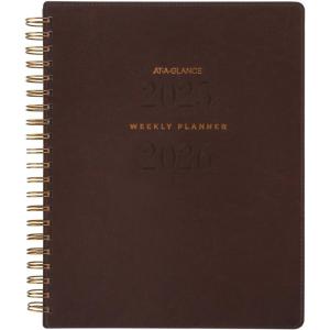AT-A-GLANCE Planner 2026-2027 Weekly & Monthly Academic 13-Month July-July, 8-1/2″ x 11″, Signature, Brown (YP905A09)(Brown)