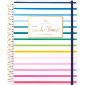 AT-A-GLANCE Teacher Planner 2026-2027 Weekly & Monthly Academic 12-Month July-June, 8-1/2″ x 11″, Simplified by Emily Ley, Floral (EL55-905A)(Happy Stripe)