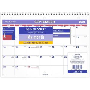 AT-A-GLANCE Wall Calendar 2026-2027 Planning Pad, Academic 16-Month September-December, Monthly, 11″ x 8″, Ruled Daily Blocks (SK1616)(2025-2026)